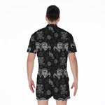 Black And White Wicca Gothic Print Men's Rompers