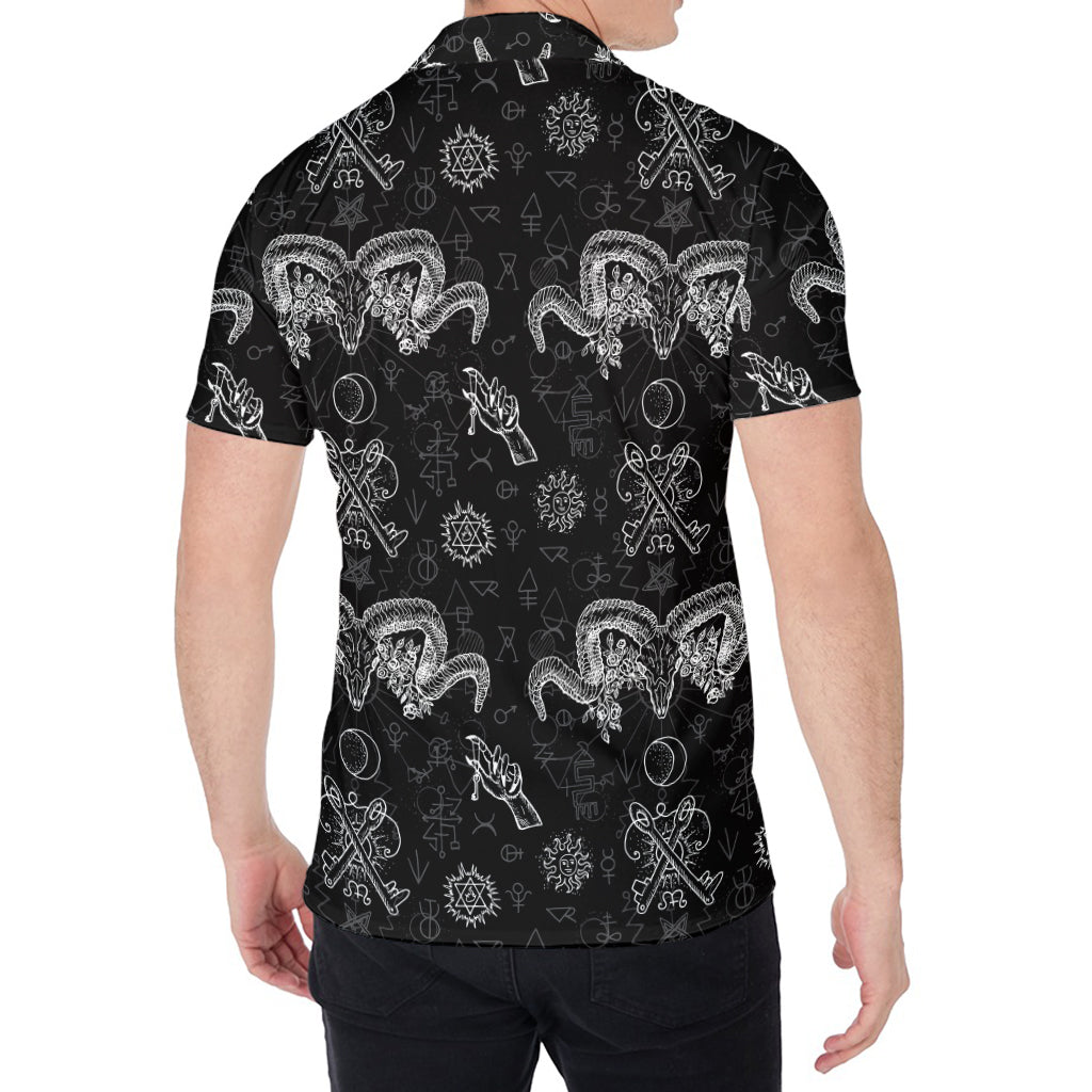 Black And White Wicca Gothic Print Men's Shirt