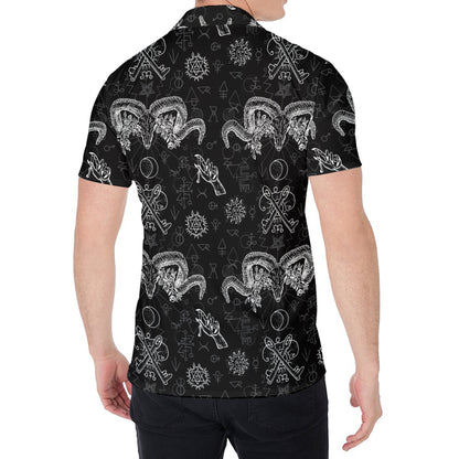Black And White Wicca Gothic Print Men's Shirt