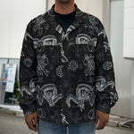 Black And White Wicca Gothic Print Men's Shirt Jacket