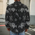 Black And White Wicca Gothic Print Men's Shirt Jacket