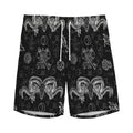 Black And White Wicca Gothic Print Men's Athletic Shorts