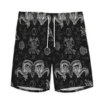 Black And White Wicca Gothic Print Men's Sports Shorts