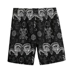 Black And White Wicca Gothic Print Men's Sports Shorts