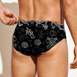 Black And White Wicca Gothic Print Men's Swim Briefs