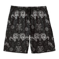 Black And White Wicca Gothic Print Men's Swim Trunks