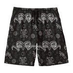 Black And White Wicca Gothic Print Men's Swim Trunks