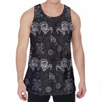 Black And White Wicca Gothic Print Men's Velvet Tank Top