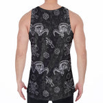 Black And White Wicca Gothic Print Men's Velvet Tank Top