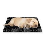 Black And White Wicca Gothic Print Pet Cooling Mat Cover