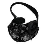Black And White Wicca Gothic Print Pet Sling Carrier