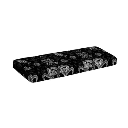 Black And White Wicca Gothic Print Piano Keyboard Cover