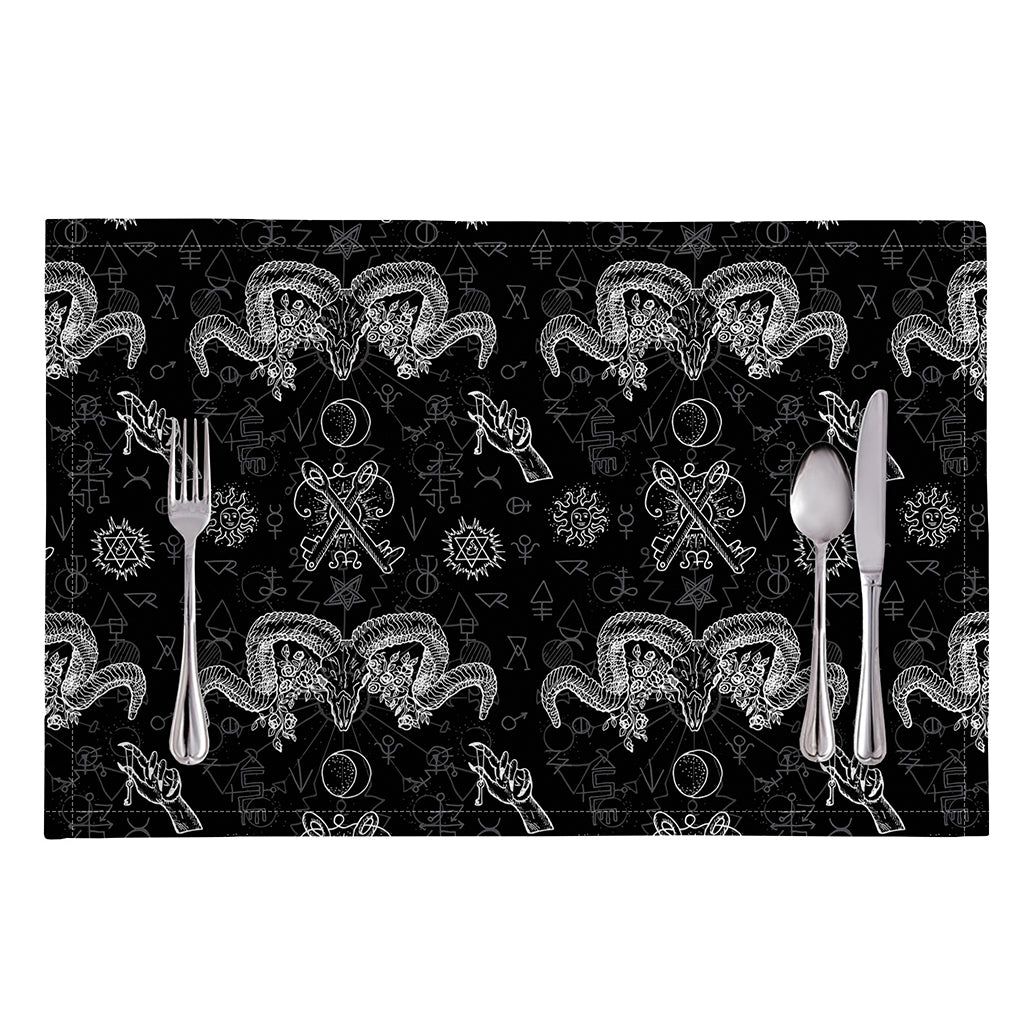 Black And White Wicca Gothic Print Placemat