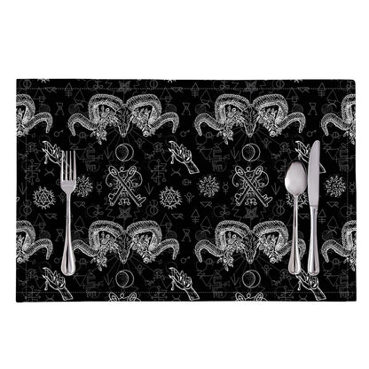 Black And White Wicca Gothic Print Placemat