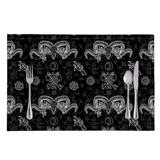 Black And White Wicca Gothic Print Placemat
