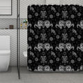 Black And White Wicca Gothic Print Polyester Shower Curtain