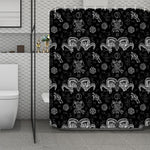 Black And White Wicca Gothic Print Polyester Shower Curtain