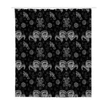 Black And White Wicca Gothic Print Polyester Shower Curtain