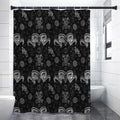 Black And White Wicca Gothic Print Premium Shower Curtain