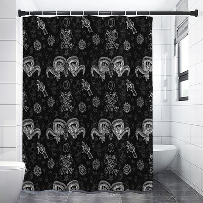 Black And White Wicca Gothic Print Premium Shower Curtain