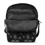 Black And White Wicca Gothic Print Rectangular Crossbody Bag