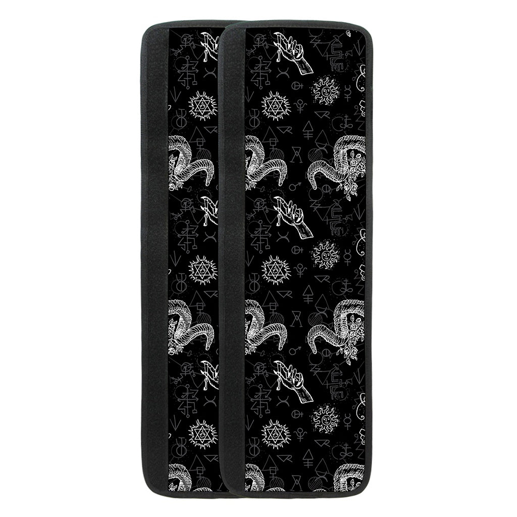 Black And White Wicca Gothic Print Refrigerator Handle Covers