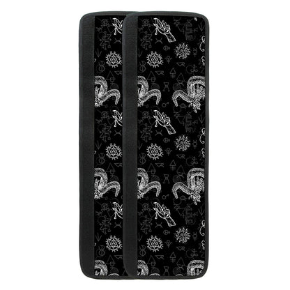 Black And White Wicca Gothic Print Refrigerator Handle Covers