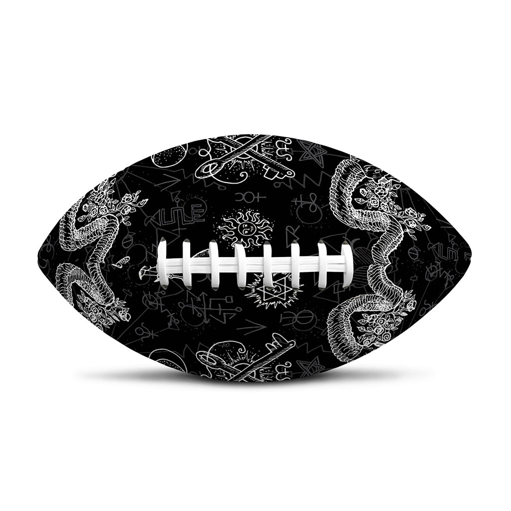 Black And White Wicca Gothic Print Rugby Ball