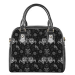 Black And White Wicca Gothic Print Shoulder Handbag