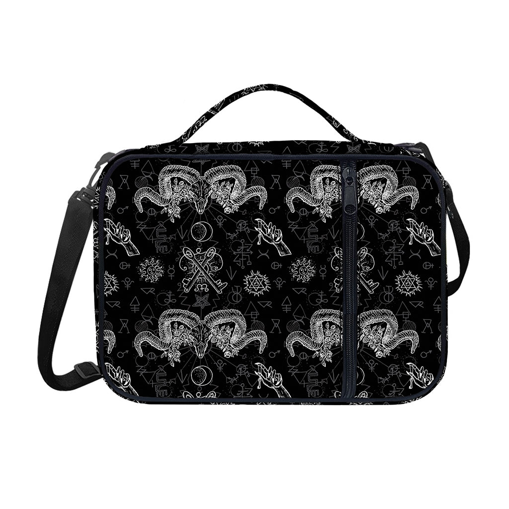 Black And White Wicca Gothic Print Shoulder Strap Bible Bag