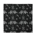 Black And White Wicca Gothic Print Silk Bandana