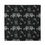 Black And White Wicca Gothic Print Silk Bandana