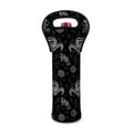 Black And White Wicca Gothic Print Single Neoprene Wine Tote