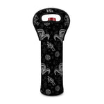 Black And White Wicca Gothic Print Single Neoprene Wine Tote