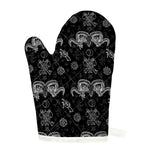 Black And White Wicca Gothic Print Single Oven Mitt