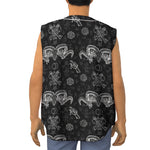 Black And White Wicca Gothic Print Sleeveless Baseball Jersey