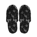 Black And White Wicca Gothic Print Slippers