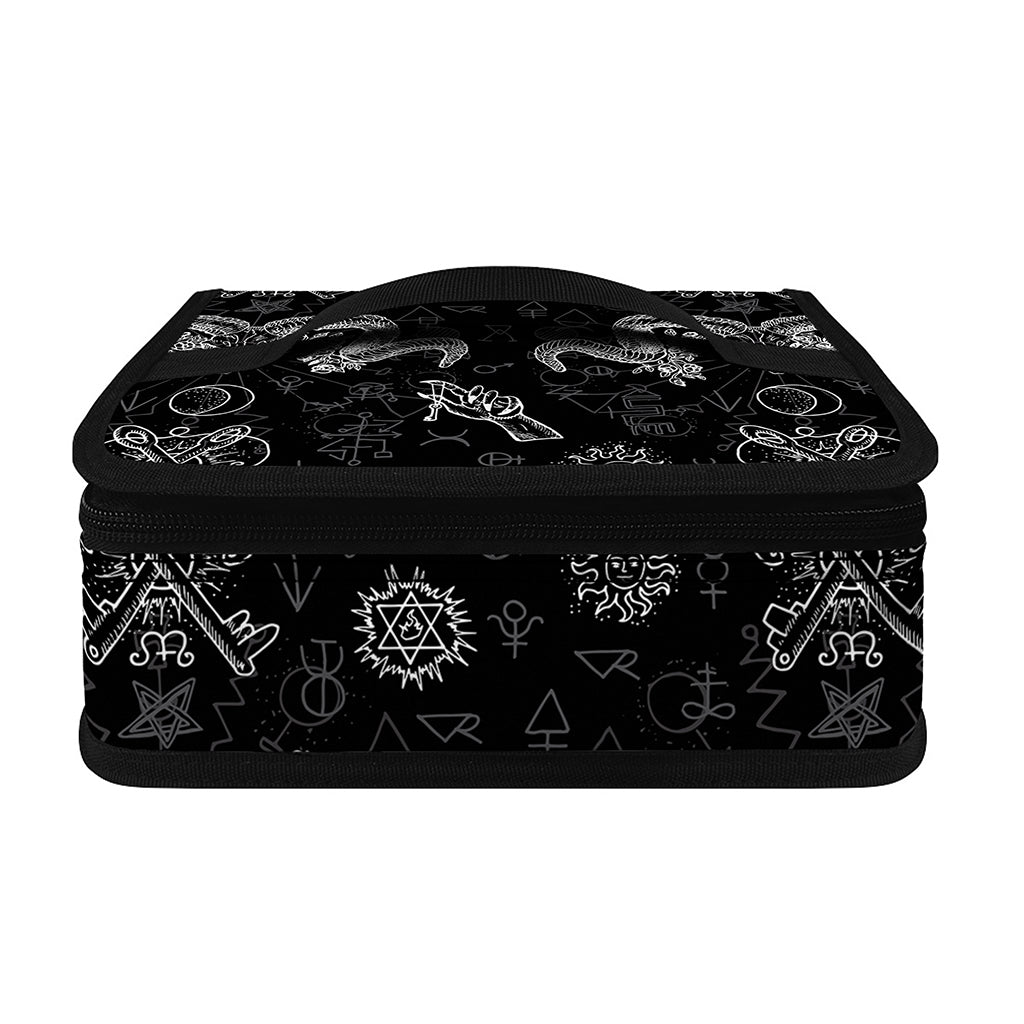 Black And White Wicca Gothic Print Small Lunch Bag