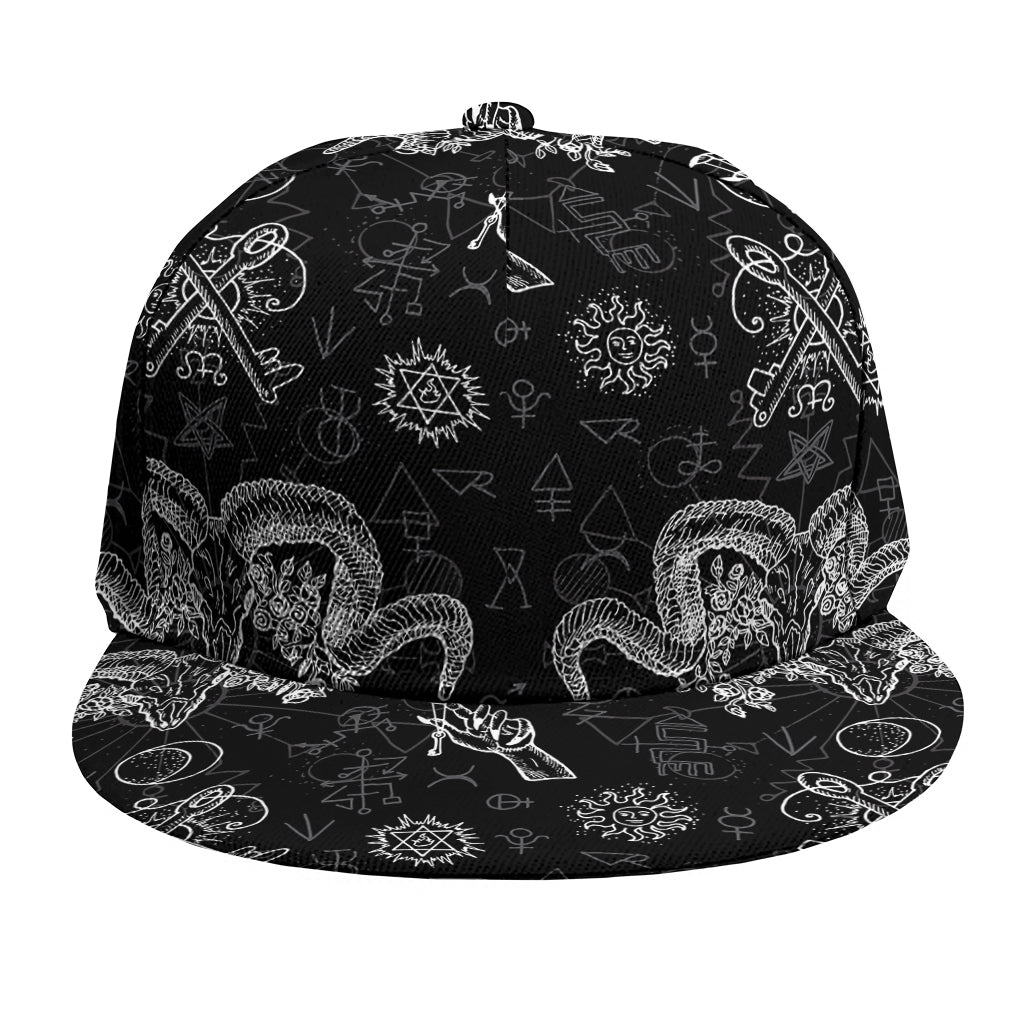 Black And White Wicca Gothic Print Snapback Cap