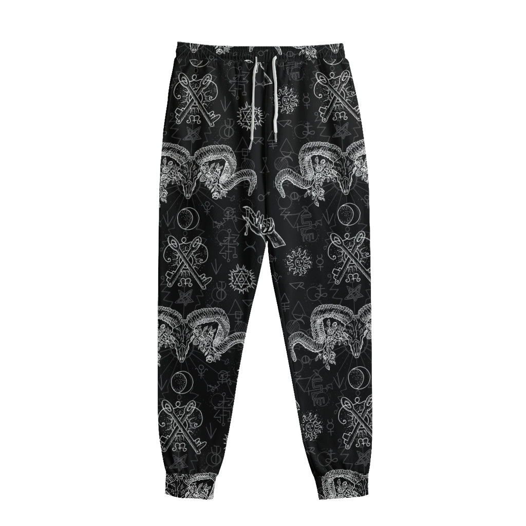 Black And White Wicca Gothic Print Sweatpants