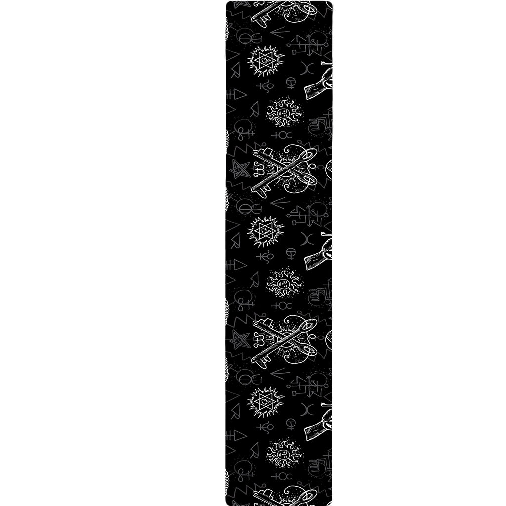 Black And White Wicca Gothic Print Table Runner