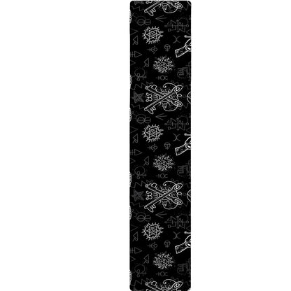 Black And White Wicca Gothic Print Table Runner