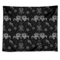 Black And White Wicca Gothic Print Tapestry