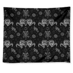 Black And White Wicca Gothic Print Tapestry