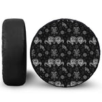 Black And White Wicca Gothic Print Tire Cover