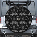 Black And White Wicca Gothic Print Tire Cover With Camera Hole