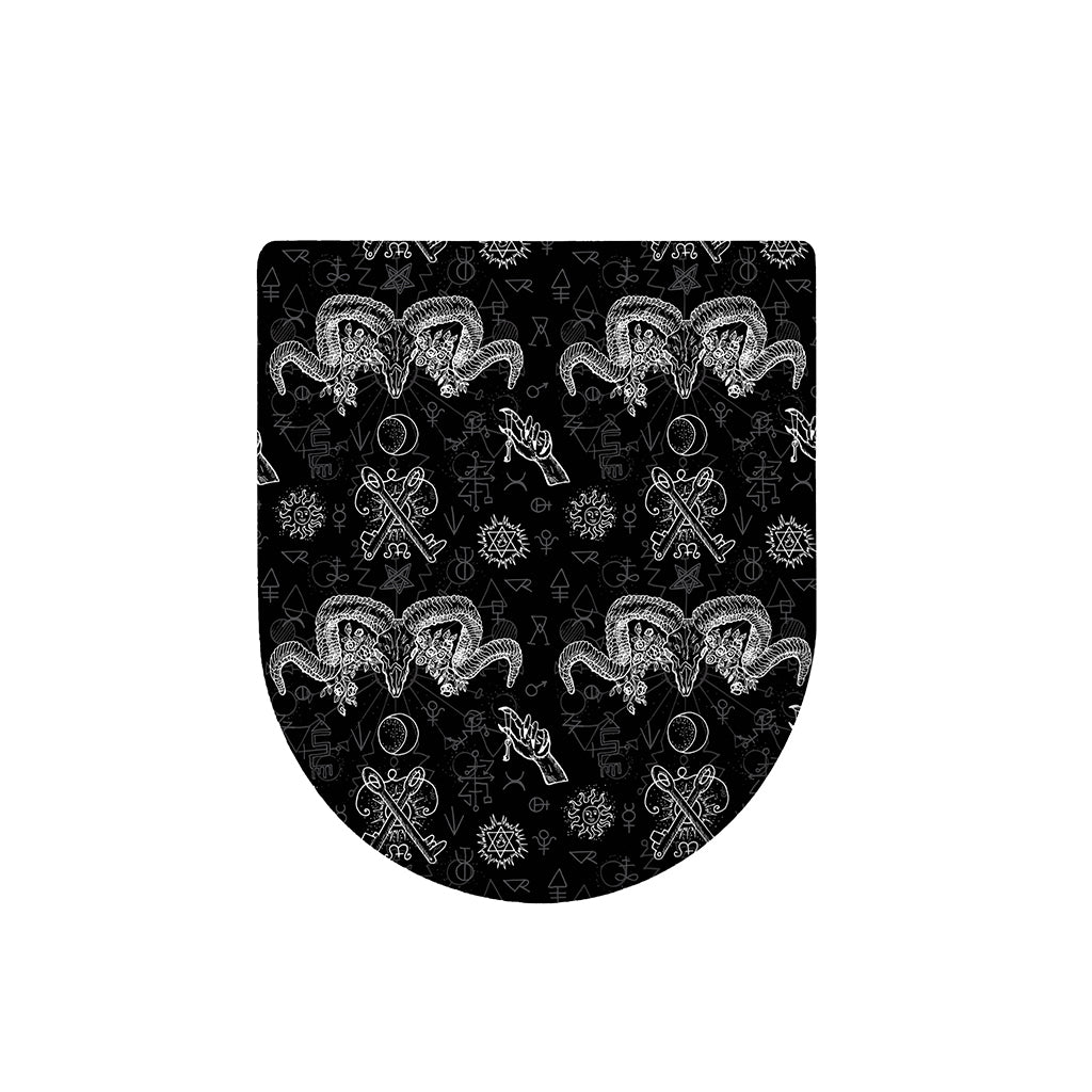 Black And White Wicca Gothic Print Toilet Lid Cover