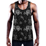 Black And White Wicca Gothic Print Training Tank Top