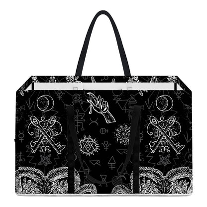 Black And White Wicca Gothic Print Utility Tote Bag