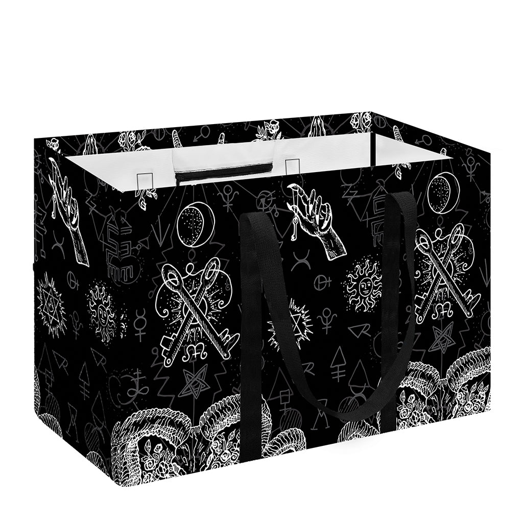Black And White Wicca Gothic Print Utility Tote Bag